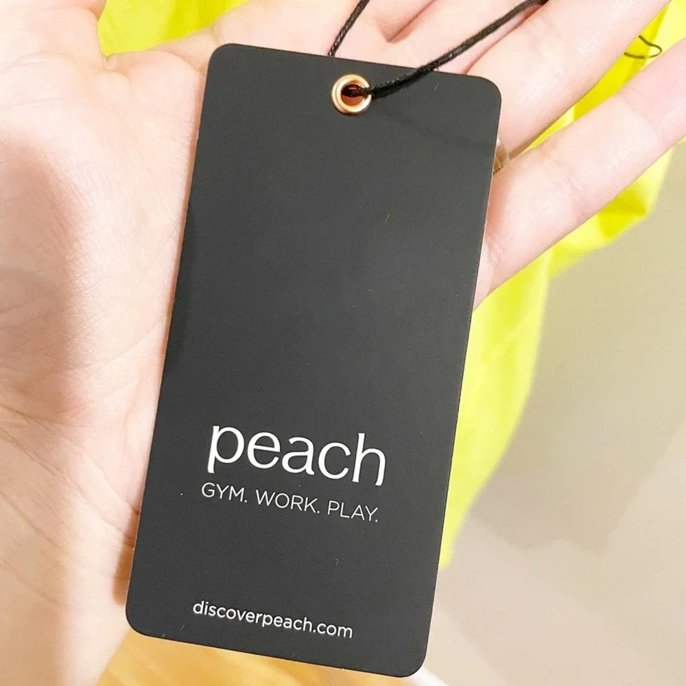 Peach Kinsei Tank Top Electric Lime Color Style P1286KL NWT Size Large - Picture 7 of 10